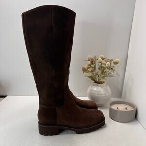 Vionic Fallbrook High Shaft Leather Boots Brown Women's 9.5 Wide Tried On
